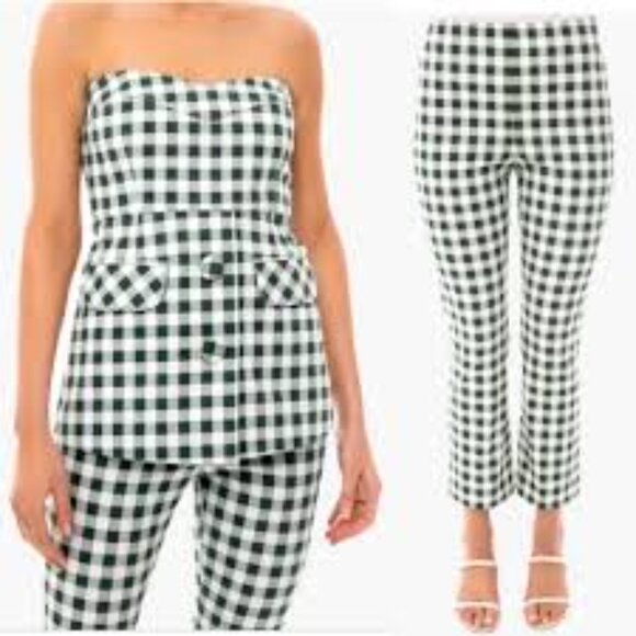 NWT Tuckernuck Green Gingham Ashford Ankle Pants - Size XXL